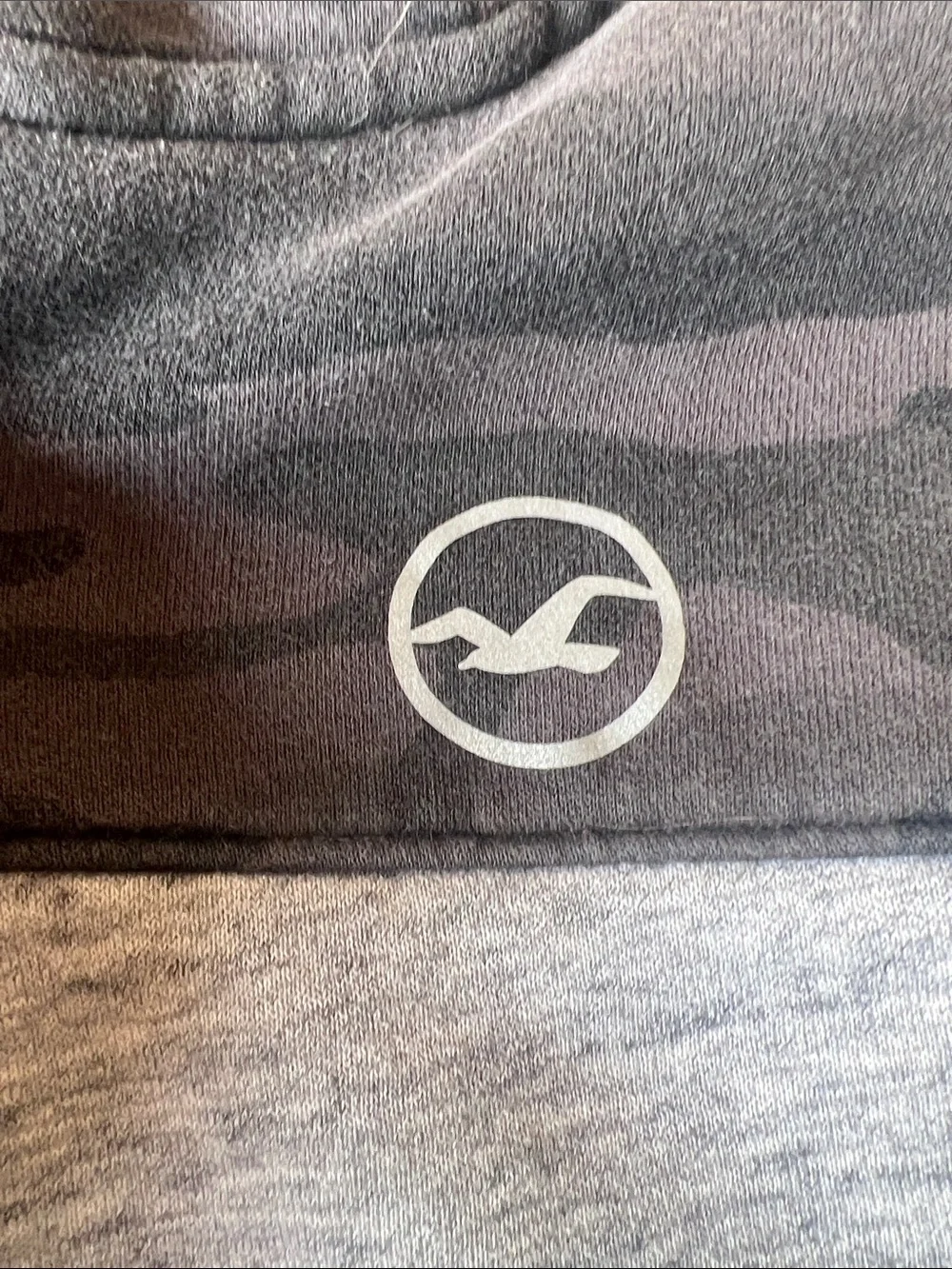 Hollister Gray & Charcoal Camo-Accent Hooded Sweatshirt